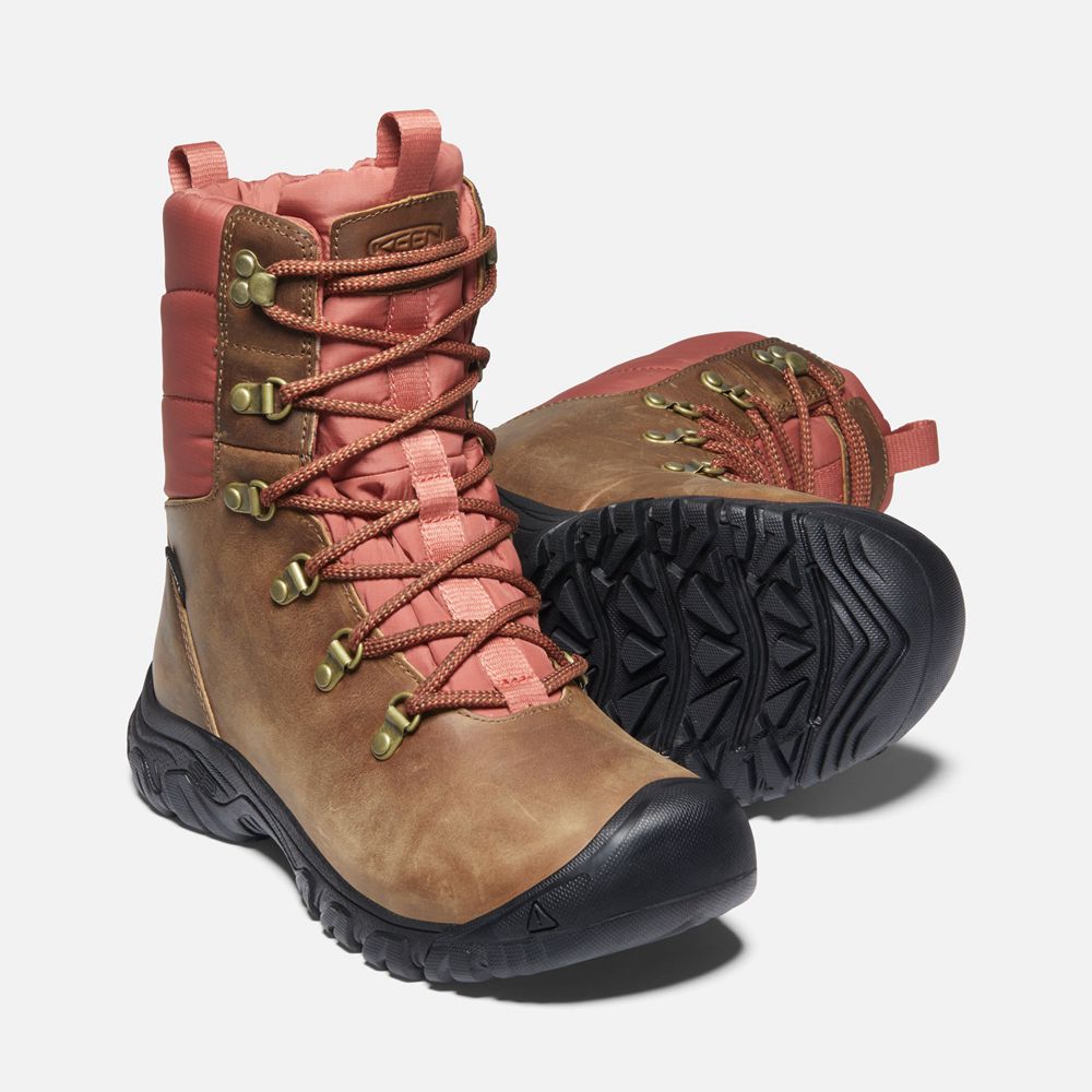 Bottes de Randonnée Keen Femme Marron | Greta Waterproof | EWQJS-5639